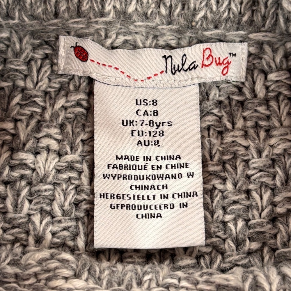 Nula Bug cotton blend turtleneck cable knit sleeveless sweater size US 8 - Picture 14 of 15